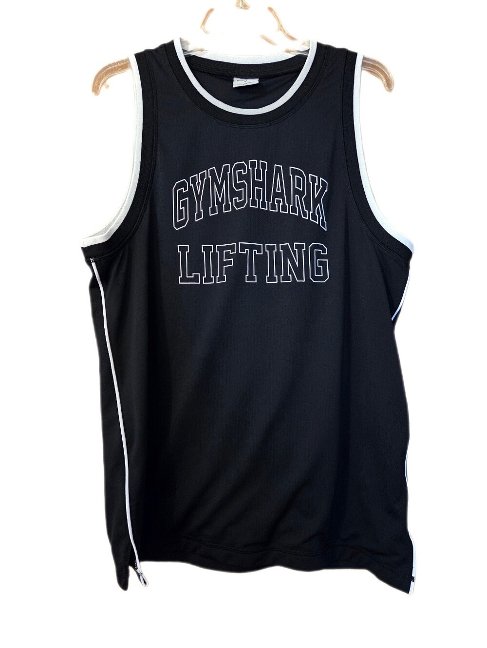 Gymshark Lifting Black Graphic Mesh Jersey Tank Top Workout Size Medium